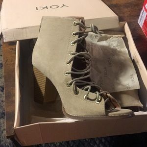 Tan lace up bootie